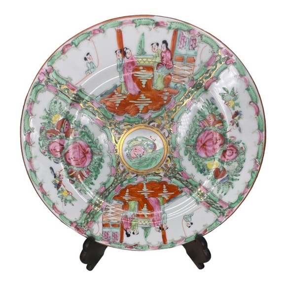 Rose Famille Other - Vintage Famille Rose Medallion Round Serving Platter,Chinese HandPainted 12 1/4”